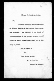 Cover of: [Letter]: notice for contracting to build immediately the western wharf at the foot of Graves Street ...