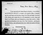 Cover of: (Circular): I am requested by the General Board of Directors of the Loyal and Patriotic Society to transmit ...