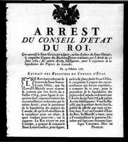 Cover of: Arrest du Conseil d'Etat du roy: qui autorise le Sieur Guillot à signer, au lieu & place du Sieur Oblet le cinquième coupon des reconnoissances ... du 14 octobre 1767 ..