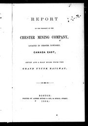 Report on the property of the Chester Mining Company by Chester Mining Company