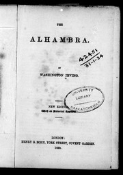 Cover of: The Alhambra by Washington Irving