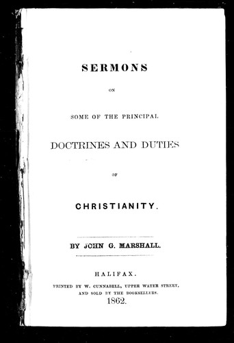 Cover of Sermons on some of the principal doctrines and duties of Christianity