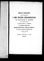 Brevis expositio causæ et appellationis a Rmo Episcopo Marianopolitano ad sanctam r. sedem in causa nosocomii catholici a Monialibus S. Josephi per contractum commissi curæ Marianopolitanæ Scholæ Medicæ et legitima possessione perseverantem ad anno 1850 ad annum 1883