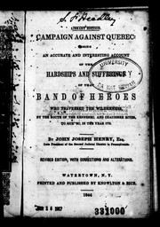 Cover of: Campaign against Quebec by John Joseph Henry, John Joseph Henry