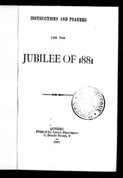 Cover of: Instructions and prayers for the jubilee of 1881