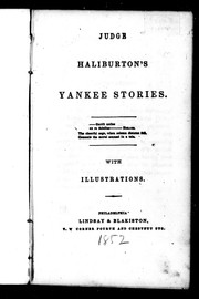 Cover of: Judge Haliburton's Yankee stories by Thomas Chandler Haliburton