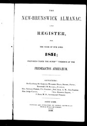 Cover of: The New-Brunswick almanac and register for the year of Our Lord 1851