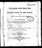 Cover of: Voyages and travels in various parts of the world during the years 1803, 1804, 1805, 1806 and 1807