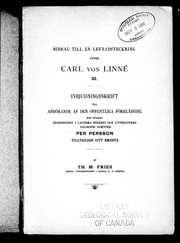 Cover of: Bidrag till en lefnadsteckning öfver Carl von Linné, III by Theodor Magnus Fries