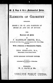 Cover of: Elements of geometry by J. Hamblin Smith