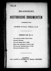 Belangrijke historische dokumenten by George McCall Theal