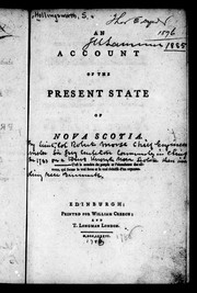 Cover of: An account of the present state of Nova Scotia