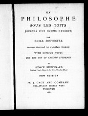 Cover of: Un philosophe sous les toits by Émile Souvestre