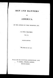 Cover of: Men and manners in America