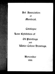 Cover of: Catalogue loan exhibition of oil paintings and water colour drawings by Art Association of Montreal. Loan Exhibition