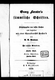 Georg Forster's sämmtliche Schriften by Georg Forster