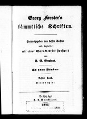 Cover of: Georg Forster's sämmtliche Schriften