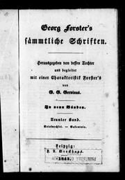 Cover of: Georg Forster's sämmtliche Schriften