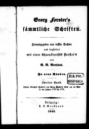 Cover of: Georg Forster's sämmtliche Schriften