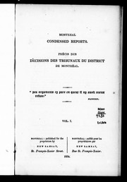 Montreal condensed reports by Quebec (Province). Superior Court (Montreal District)