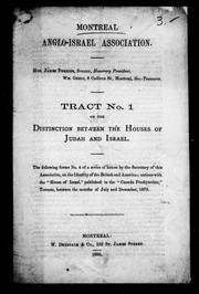 Cover of: Tract no. 1 on the distinction between the Houses of Judah and Israel