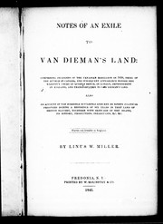 Cover of: Notes of an exile to Van Dieman's Land