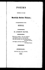 Cover of: Poems chiefly in the Scottish border dialect by Oliver, Andrew