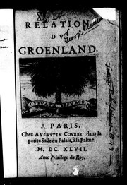 Cover of: Relation du Groenland