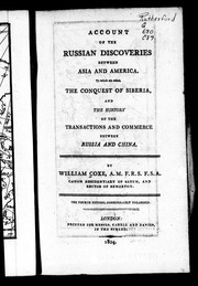 Cover of: Account of the Russian discoveries between Asia and America by Coxe, William