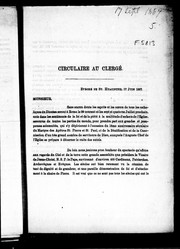 Cover of: Circulaire au clergé: sans aucun doute les esprits et les coeurs de tous les catholiques du diocèse seront à Rome le 29 courant ..