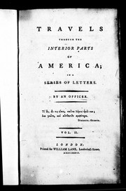 Cover of: Travels through the interior parts of America: in a series of letters
