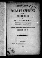 Circulaire by Ecole de médecine et de chirurgie de Montréal