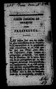 Cover of: Pièces choisies de Berquin: prospectus