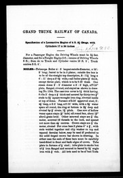 Cover of: Specification of a locomotive engine of 4 ft 8 1/2 gauge, with cylinders 17 x 24 inches