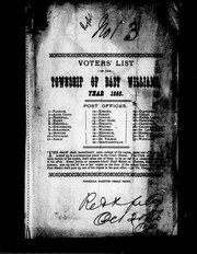 Cover of: Voters' list of the township of East Williams, year 1886: post offices: 1-Falkirk, 2-Ailsa Craig ..