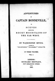 Cover of: Adventures of Captain Bonneville, or, Scenes beyond the Rocky Mountains of the Far West by Washington Irving