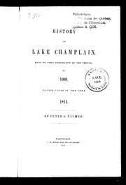 Cover of: History of Lake Champlain: from its first exploration by the French, in 1609 to the close of the year 1814