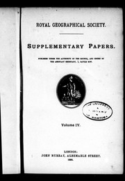 Supplementary papers by Royal Geographical Society (Great Britain)