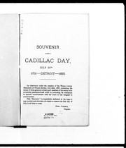 Cover of: Souvenir of Cadillac Day, celebrated July 24th, 1893