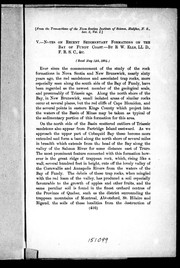Notes on recent sedimentary formations on the bay of Fundy coast by R. W. Ells
