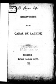 Observations sur le canal de Lachine