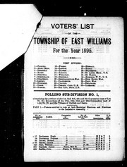 Cover of: Voters' list of the township of East Williams for the year 1895