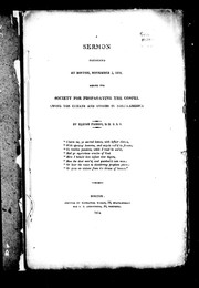 Cover of: A sermon preached at Boston, November 3, 1814, before the Society for Propagating the Gospel among the Indians and Others in North America
