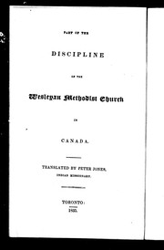Cover of: Part of the discipline of the Wesleyan Methodist Church in Canada
