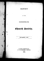 Cover of: Report of the Newfoundland Church Society, September, 1850 by Newfoundland Church Society