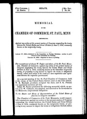 Memorial of the Chamber of Commerce, St. Paul, Minn by Chamber of Commerce (St. Paul, Minn.)