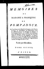 Cover of: Mémoires de Madame la marquise de Pompadour by Pompadour, Jeanne Antoinette Poisson marquise de