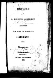 Cover of: Réponse à M. Deshons Montbrun, adressée aux bons et honnêtes habitans de la campagne by François-Xavier Pigeon