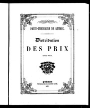 Cover of: Distribution des prix année 1856-7