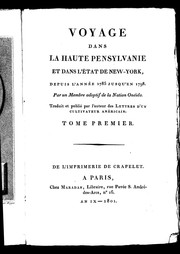 Cover of: Voyage dans la haute Pensylvanie et dans l'état de New-York, depuis l'année 1785 jusqu'en 1798